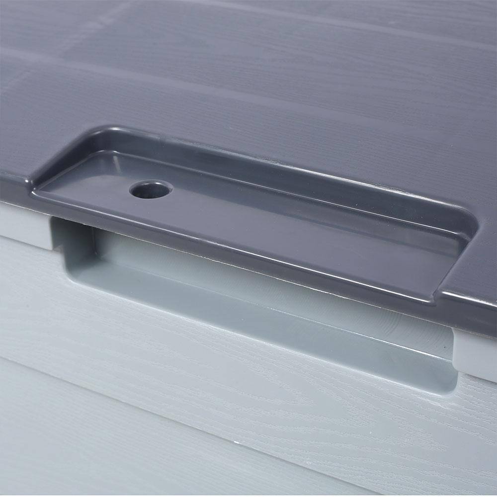 70 Gal. All-Weather UV Pool Storage Deck Box in Gray with Wheels, Outdoor Resin Deck Box for Patio Furniture, Pool Toys - Hercitys