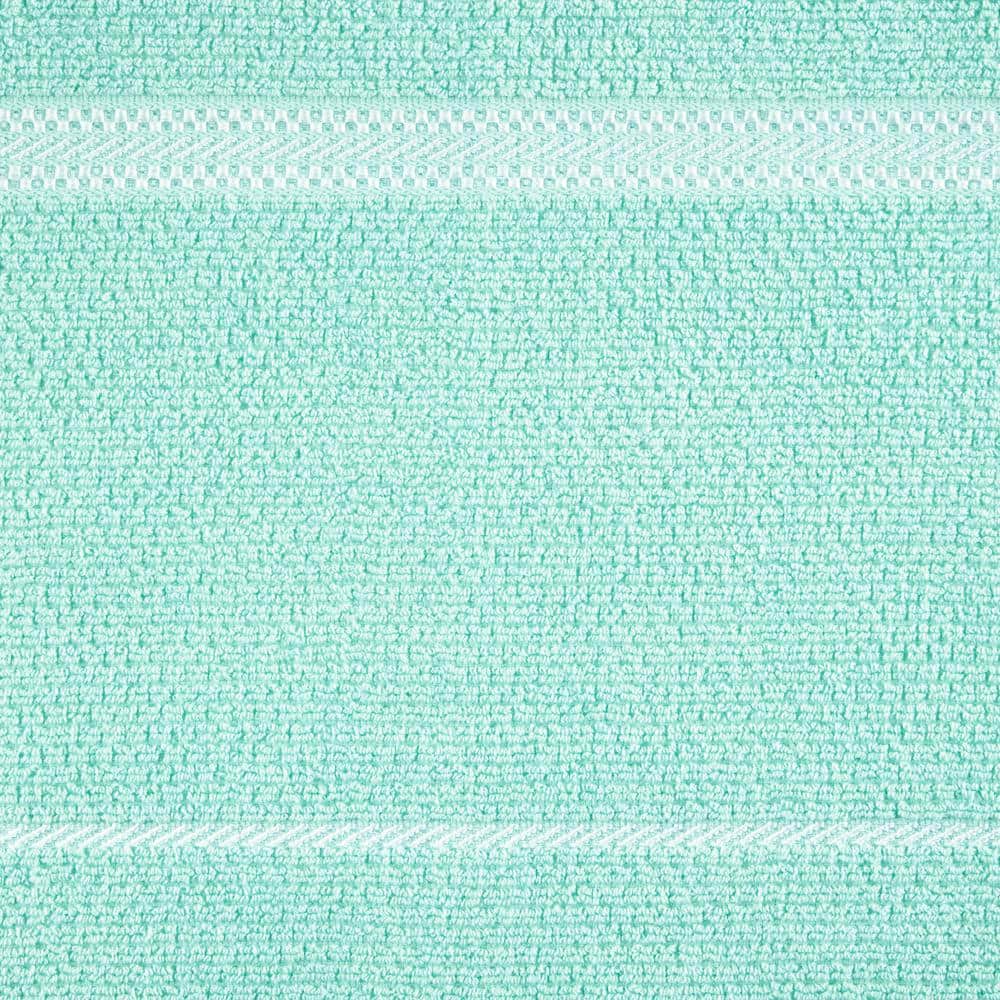 Modern Waffle Aqua Blue Stripe Cotton Kitchen Towel Set (6-Pack) - Hercitys