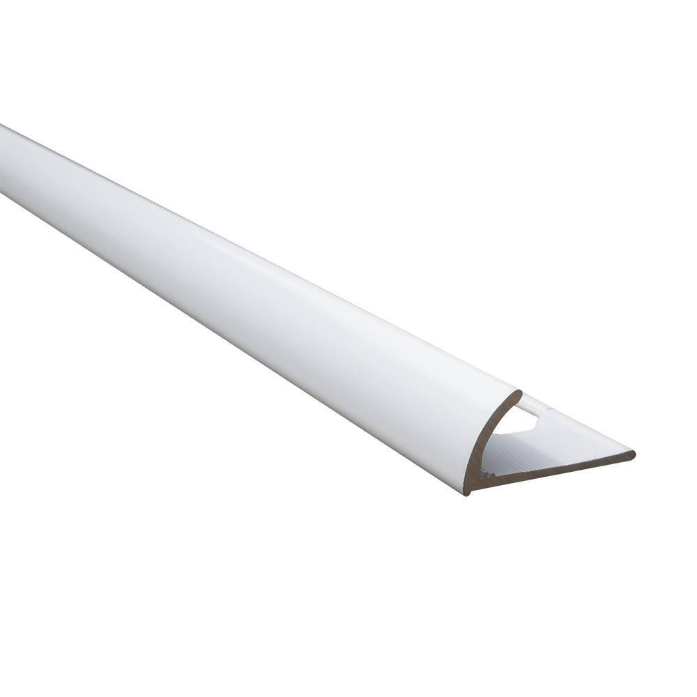 Novocanto White 1/2 in. x 98-1/2 in. Aluminum Tile Edging Trim - Hercitys