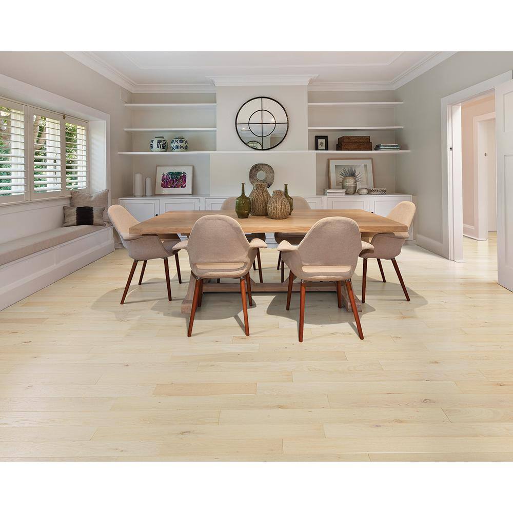 Celestial Sky Smoked Oyster Oak 0.37 in. T x 5 in. W Wirebrushed Engineered Hardwood Flooring (29.53 sq. ft./case) - Hercitys