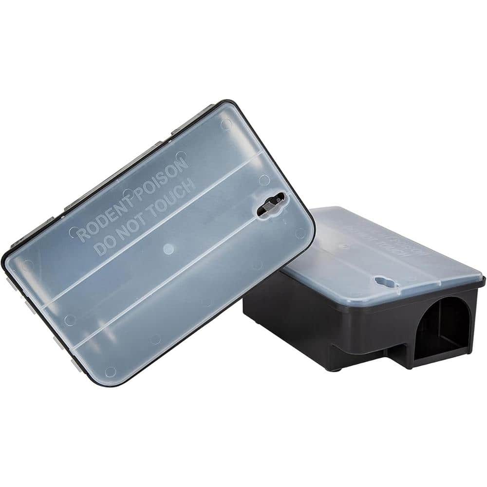 Indoor/Outdoor Mouse and Rat Trap with Transparent Lid in Black (2 Pack) - Hercitys