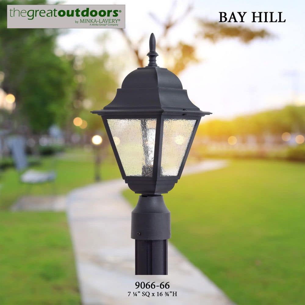 Bay Hill 1-Light Black Outdoor Post Lantern - Hercitys