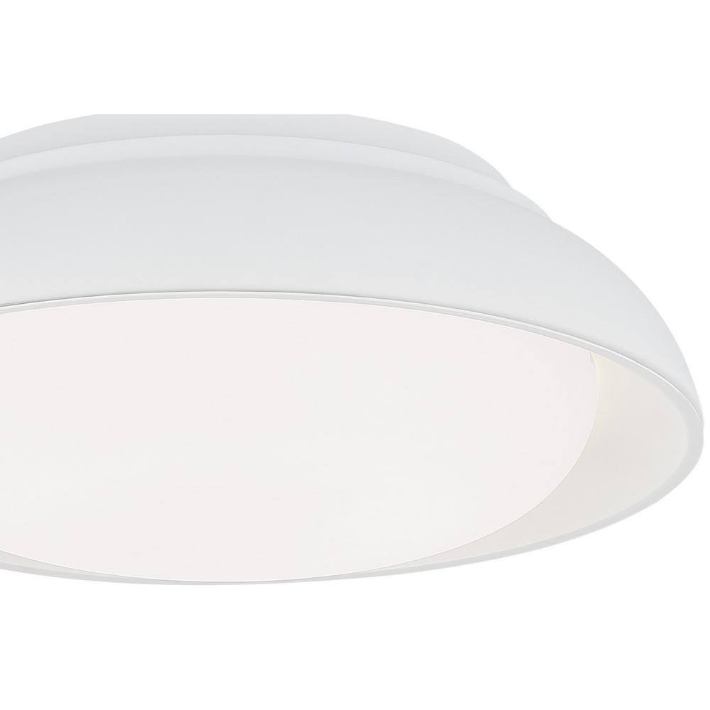 Vantage 15 in. 1-Light Sand White LED Flush Mount with White Acrylic Shade - Hercitys