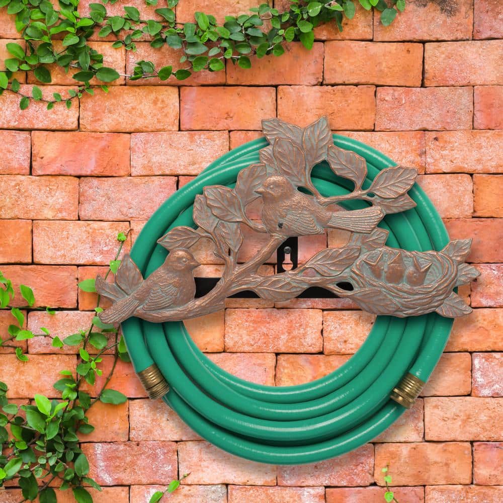 Copper Verdigris Chickadee Hose Holder - Hercitys