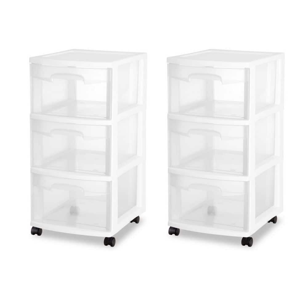 Ultra 3 Drawer Plastic Rolling Storage Container (2-Pack) - Hercitys