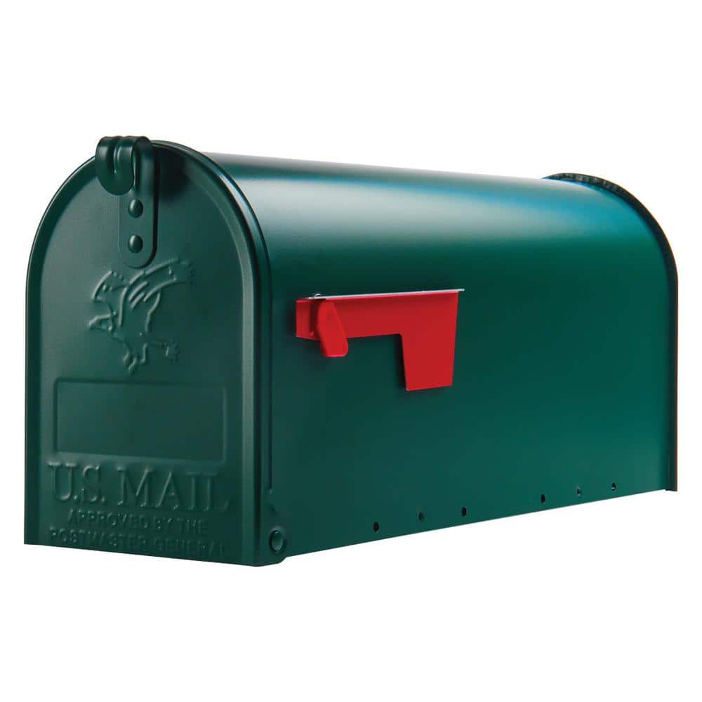 Elite Green, Medium, Steel, Post Mount Mailbox - Hercitys