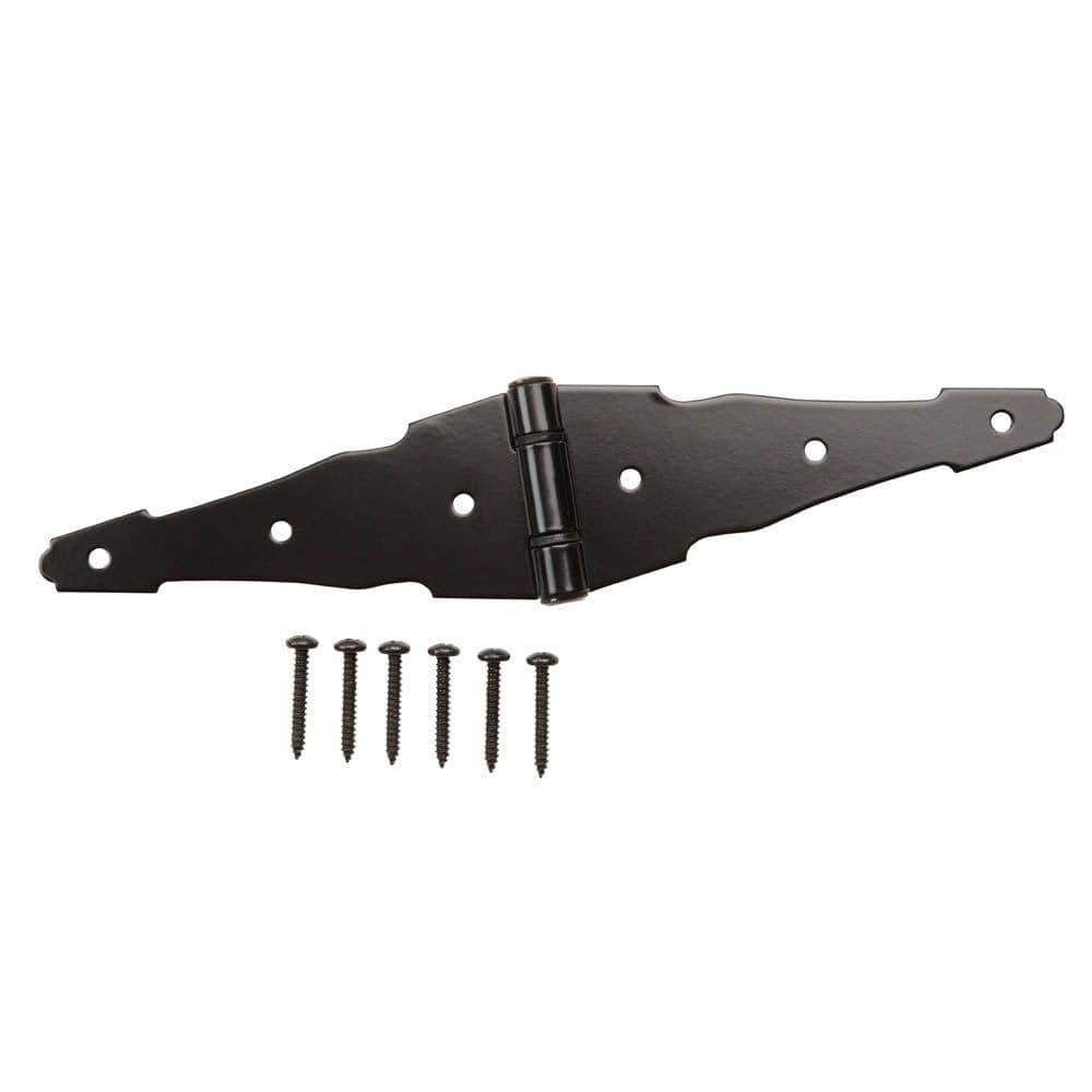8 in. Black Heavy Duty Decorative Strap Hinge - Hercitys