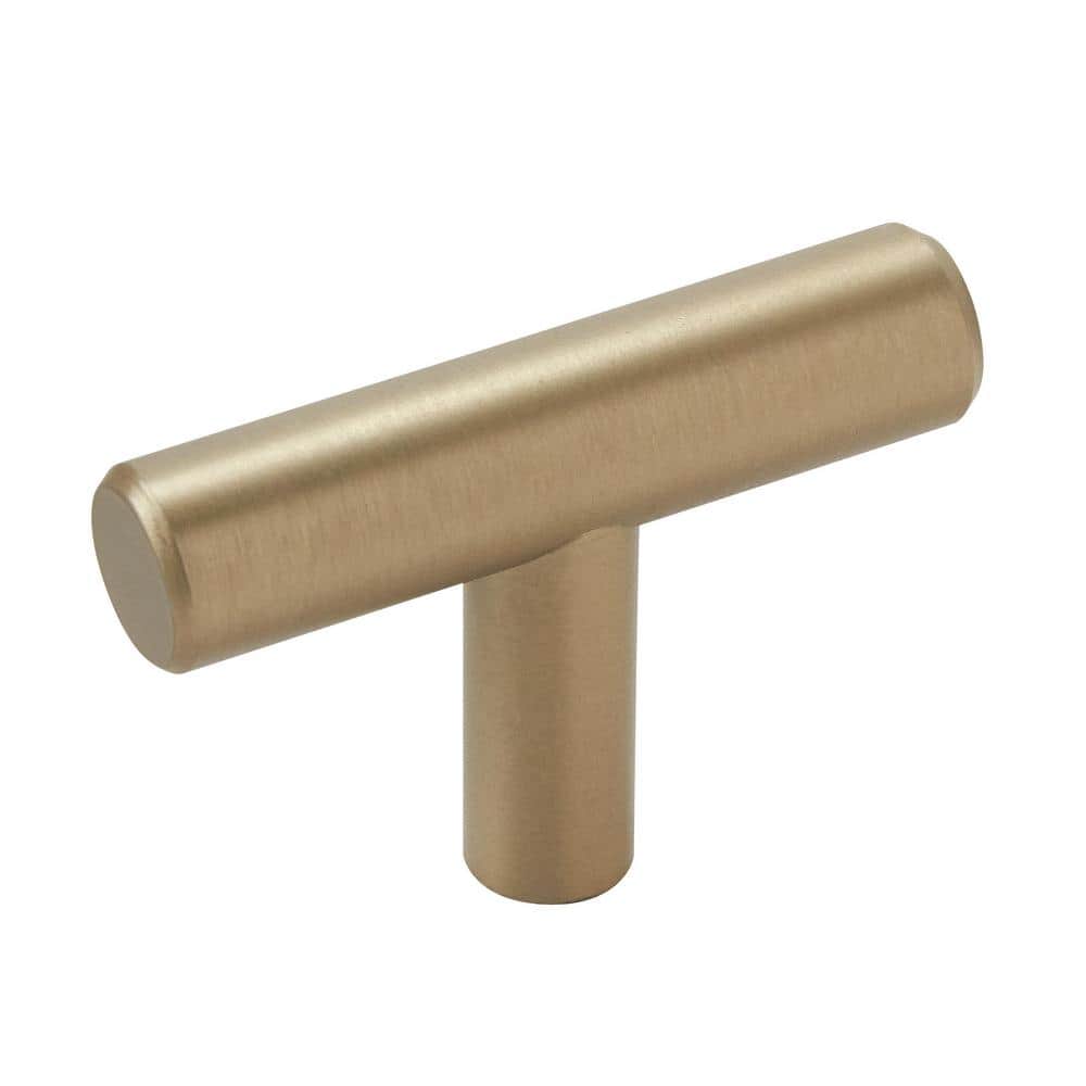 Bar Pulls 1-15/16 in. (49mm) Modern Golden Champagne Bar Cabinet Knob (10-Pack) - Hercitys