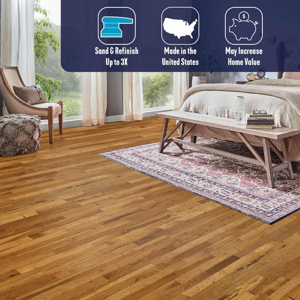 Plano Marshy Wilds Hickory 3/4 in. T x 5 in. W Smooth Solid Hardwood Flooring (23.5 sq.ft./ctn) - Hercitys