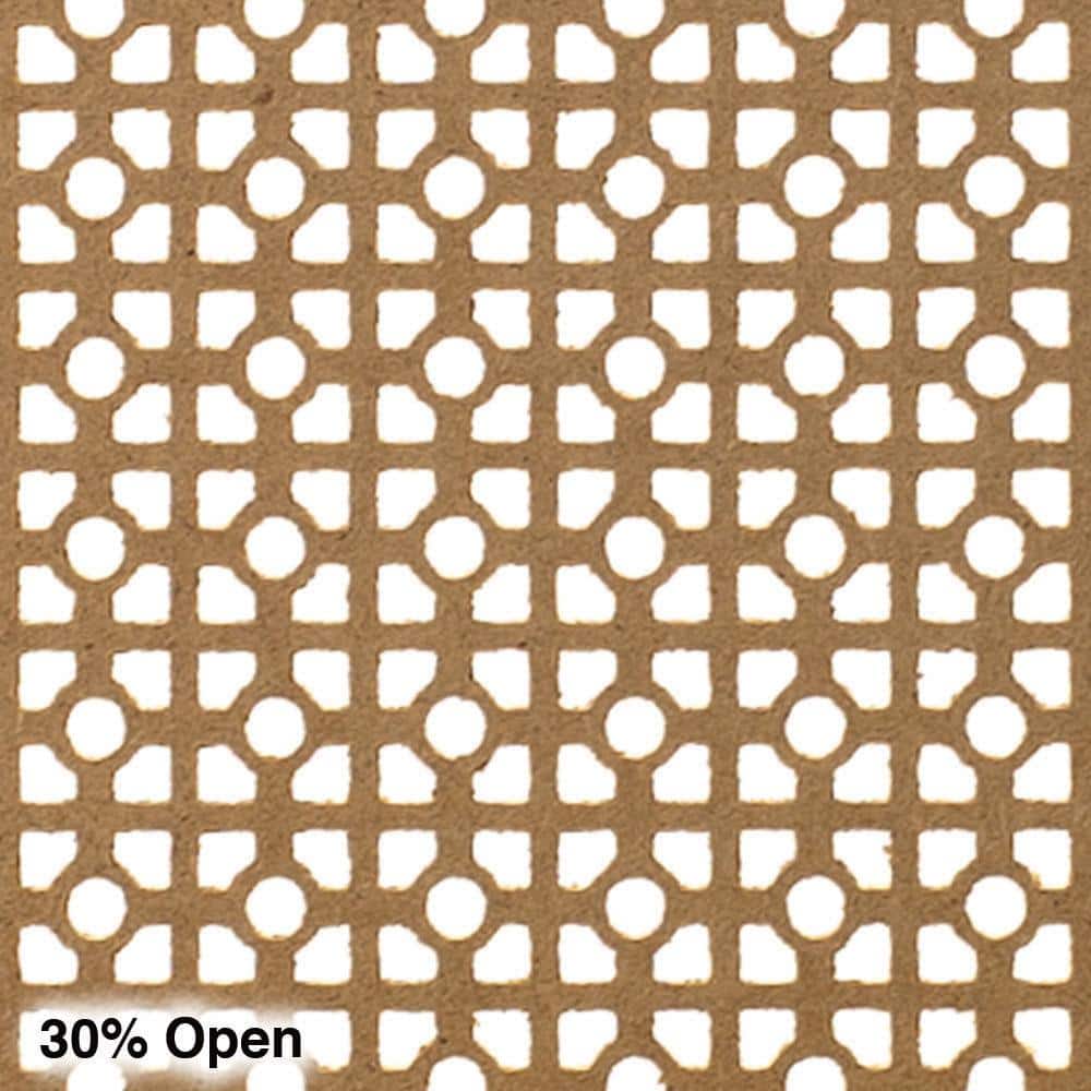 72 in. x 24 in. x 1/8 in. Unfinished Square and Mini Circle Decorative Perforated Paintable MDF Screening Panel Insert - Hercitys