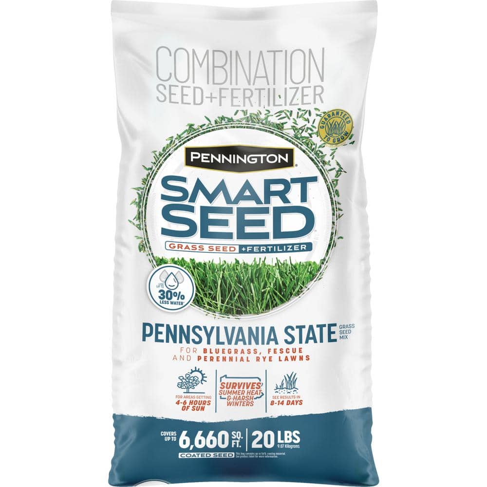 Smart Seed Pennsylvania 20 lb. 6,660 sq. ft. Grass Seed and Lawn Fertilizer - Hercitys