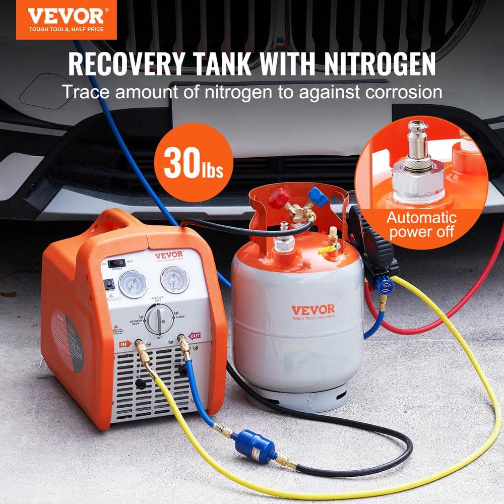 Refrigerant Recovery Tank with Float Switch-30 lb. Capacity ac Recovery Tank, Reusable Recovery Tank HVAC - Hercitys