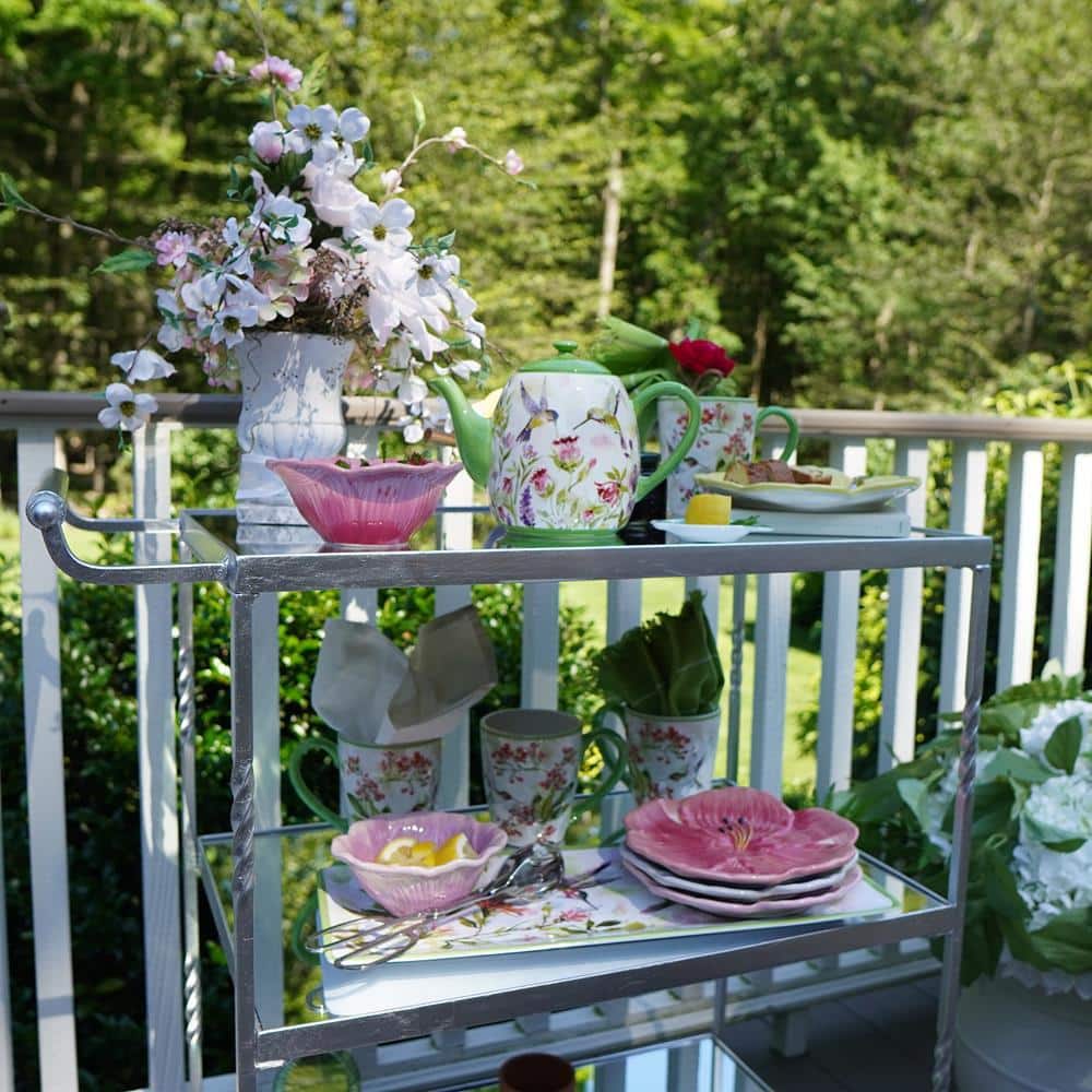 Hummingbirds 4-Cup 40 oz. Multi-Colored Ceramic Teapot - Hercitys