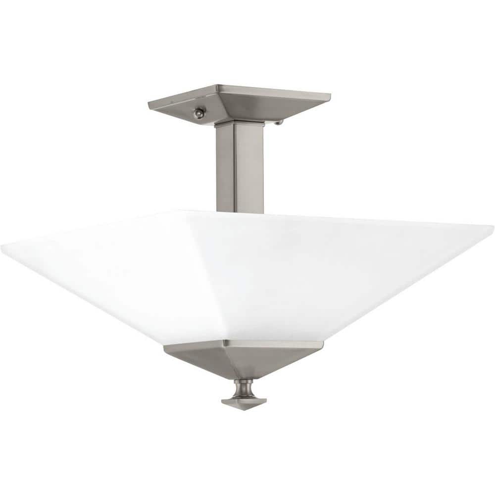 Clifton Heights 2-Light Brushed Nickel Semi-Flush Mount - Hercitys