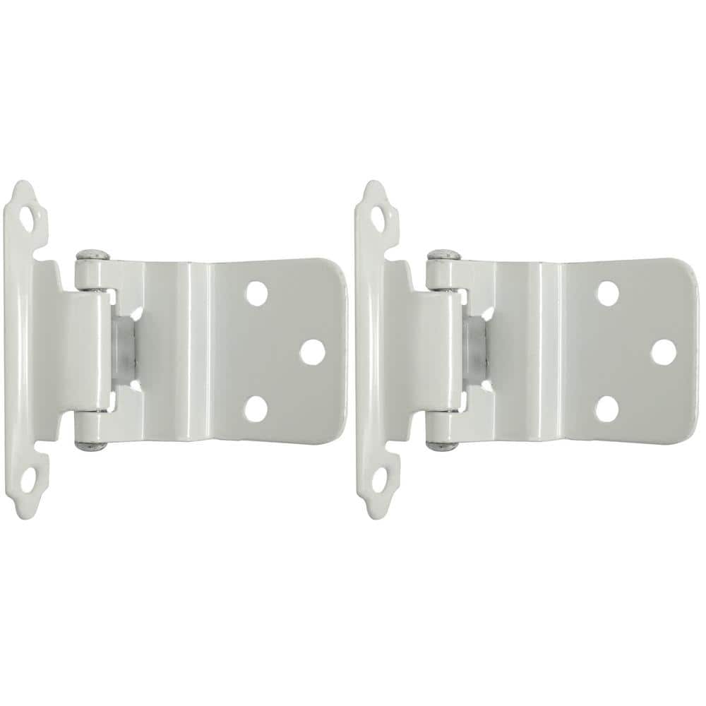 Face Frame Inset White 3/8 inch Inset Self-Closing Hinge (25 -Pack) - Hercitys