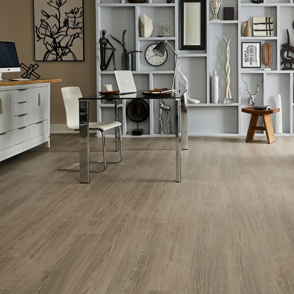 Taisen Oak 12 mm T x 7.5 in. W Waterproof Laminate Wood Flooring (21.06 sq. ft./case) - Hercitys