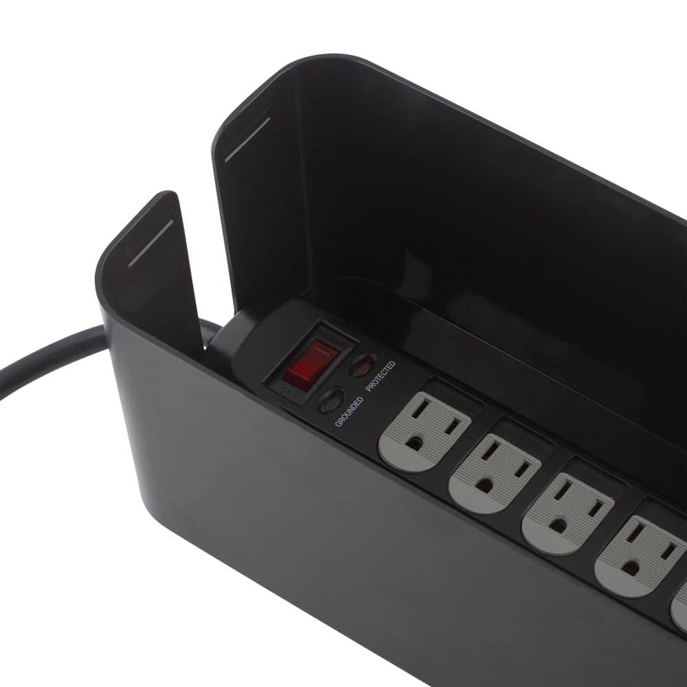 Cable Organizer 5-Qt. Storage Bin in Black (2-Pack) - Hercitys