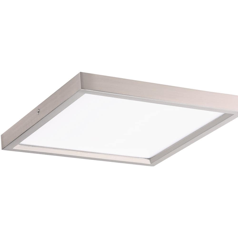 Vantage 11 in. square 1-Light Brushed Nickel LED Flush Mount with Acrylic Diffuser - Hercitys