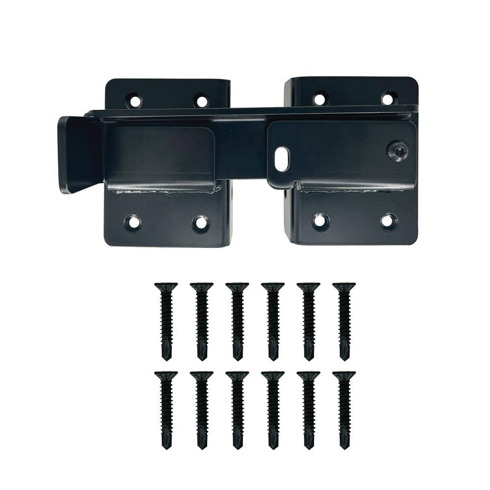 8.9 in. L Black Galvanized Steel Ultra-Strength Gate Flip Latch with Durable Security Solution for Gates and Fences - Hercitys