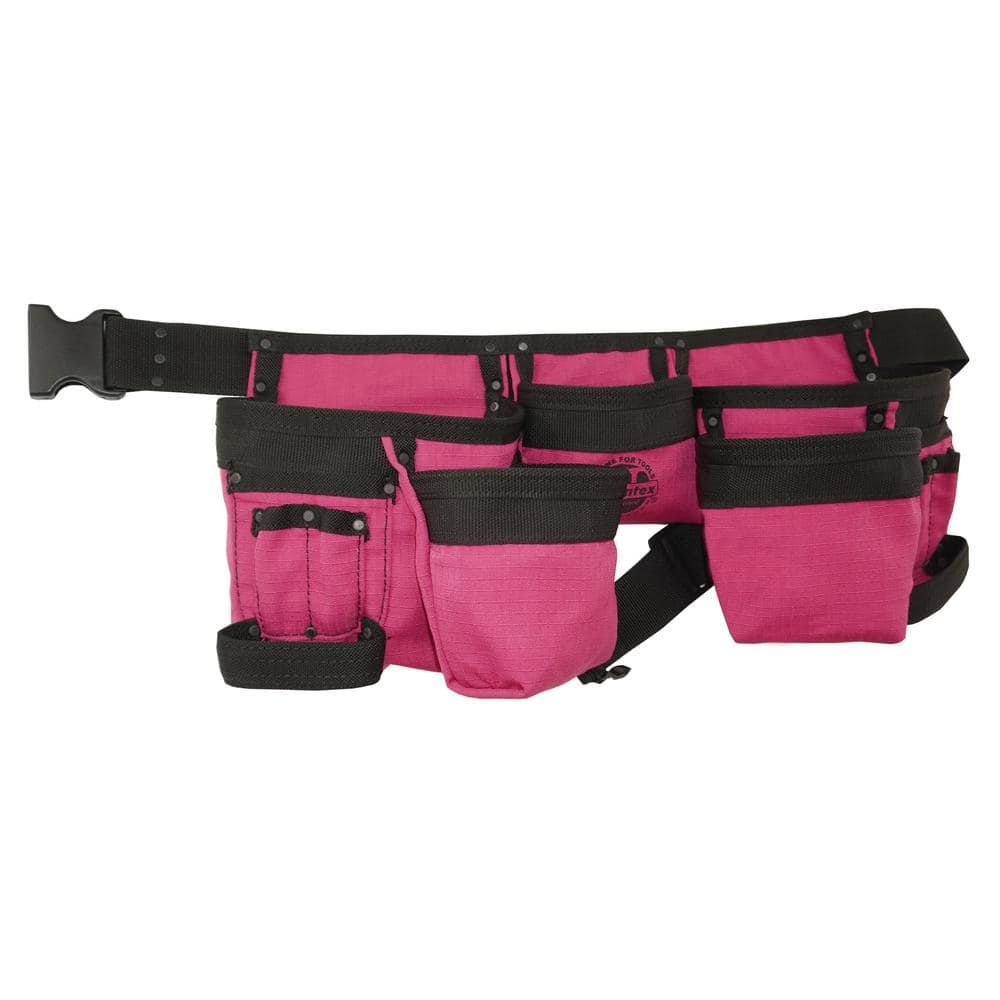 Pink Canvas 11-Pocket Finisher Tool Apron - Hercitys