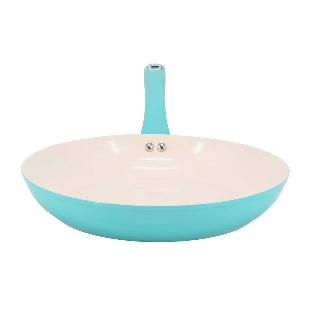 Rexford 9 .5 in. Ceramic Nonstick Aluminum Frying Pan in Teal - Hercitys
