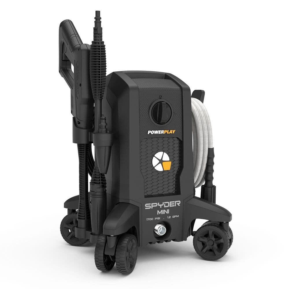 Spyder Mini 1700 PSI 1.2 GPM 12 Amp Cold Water Electric Pressure Washer with 500 ml High Pressure Foam Cannon - Hercitys