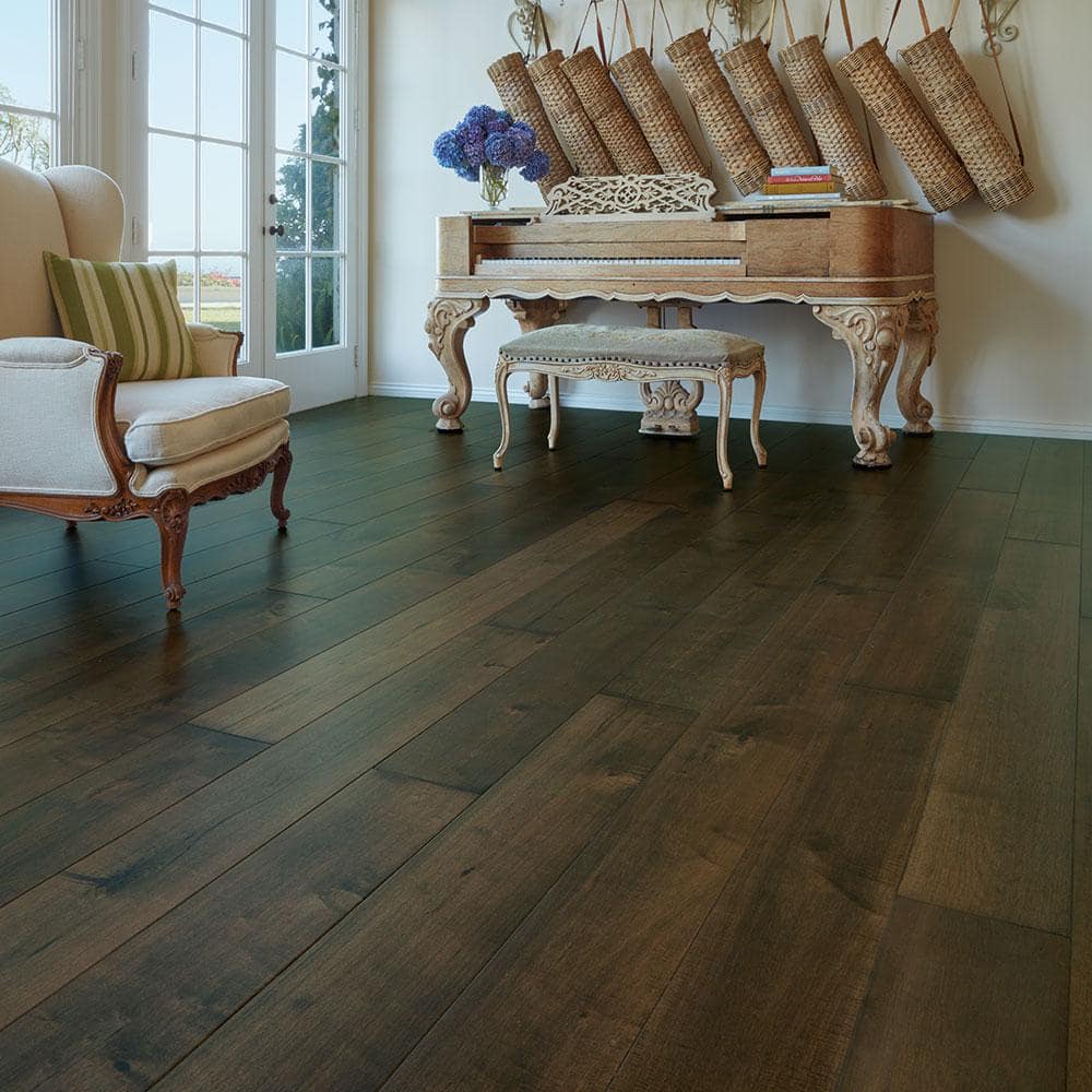 Hermosa Maple 3/8 in. T x 6.5 in. W Click Lock Wire Brushed Engineered Hardwood Flooring (945.6 sq. ft./pallet) - Hercitys