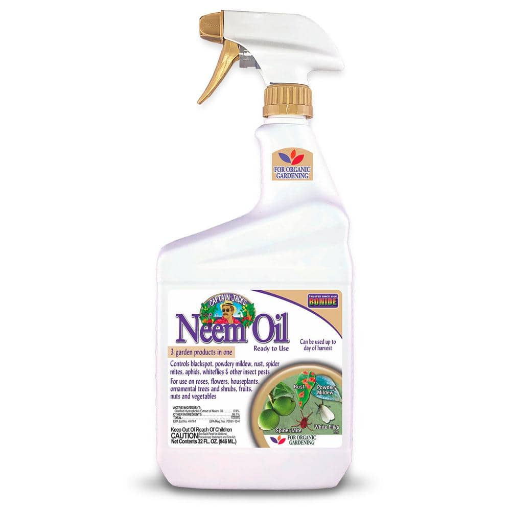 Captain Jack’s Neem Oil, 32 oz Ready-to-Use Spray, Multi-Purpose Fungicide, Insecticide and Miticide - Hercitys