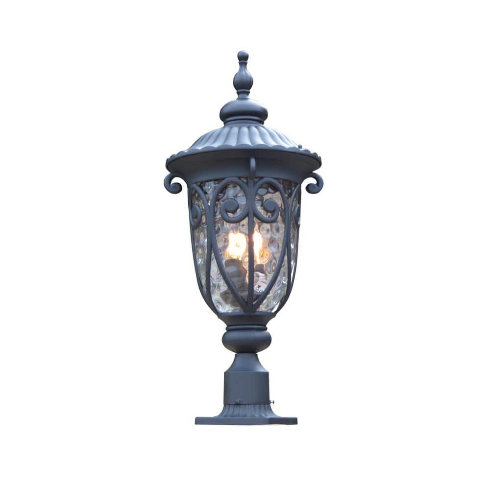 Hailee 3-Light Matte Black Outdoor Post Light - Hercitys