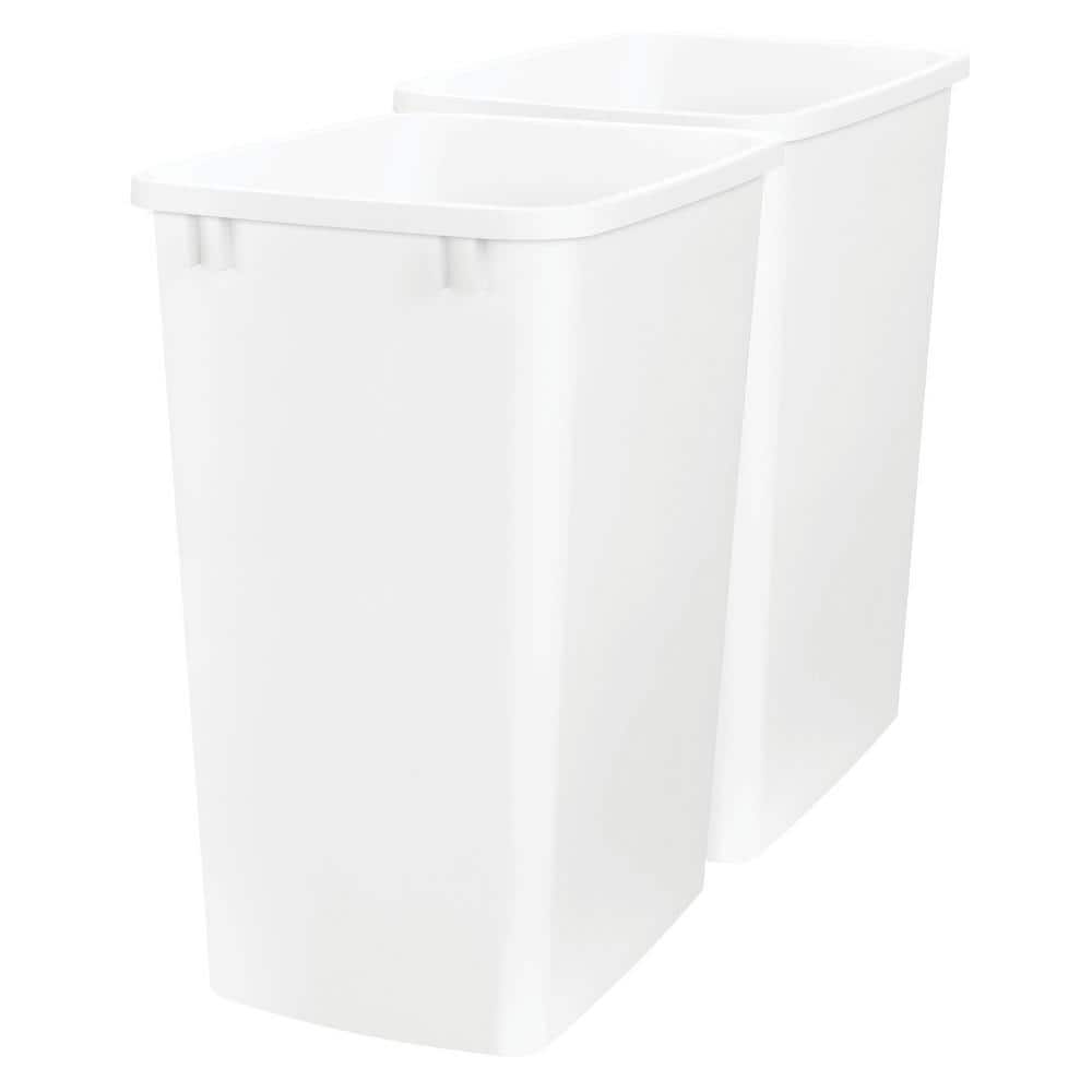 White Polymer Replacement 35 qt. Trash Bin, 2-Pack - Hercitys