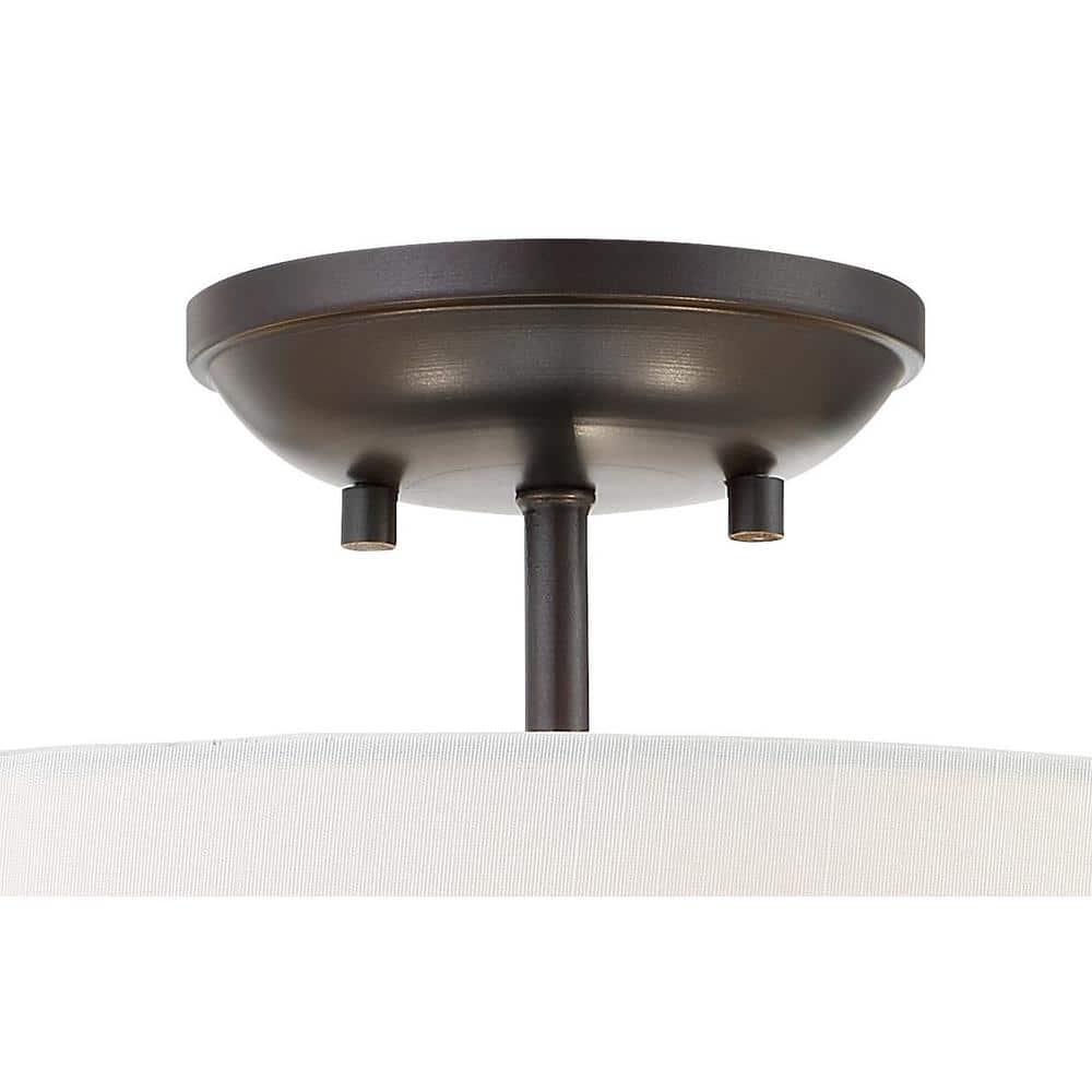 Shadowglen 3-Light Lathan Bronze Semi Flush Mount - Hercitys
