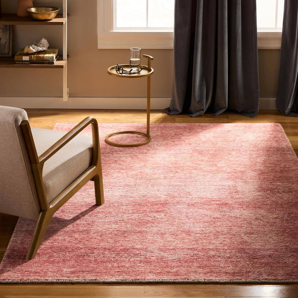 Rita Hand Tufted Wool Ribbed Textured Red 5 ft. x 7 ft. Area Rug - Hercitys