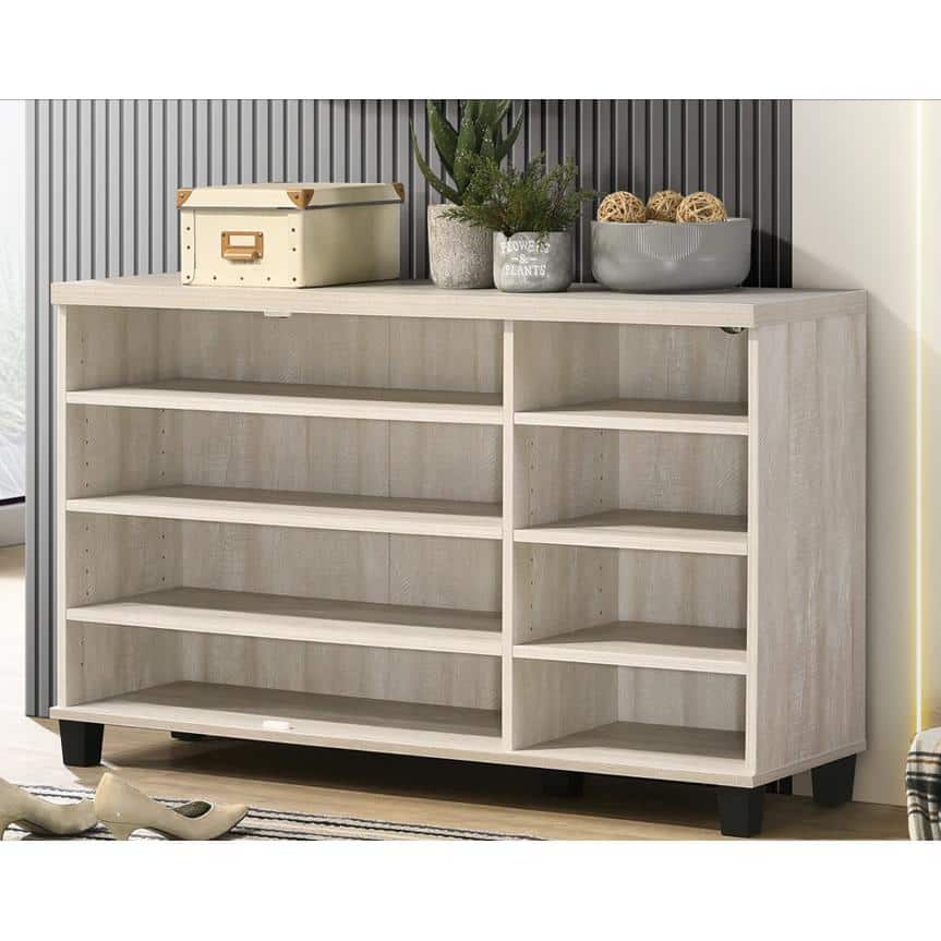 Corby 45 in. Dusty Gray Oak Finish 3-Door Shoe Cabinet - Hercitys