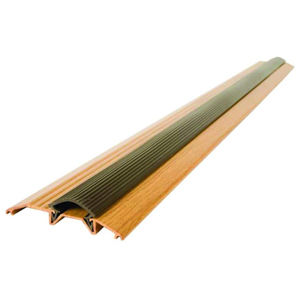 Deluxe Low 3-3/4 in. x 36-1/2 in. MetalDecor Oak Aluminum Threshold with Vinyl Seal - Hercitys