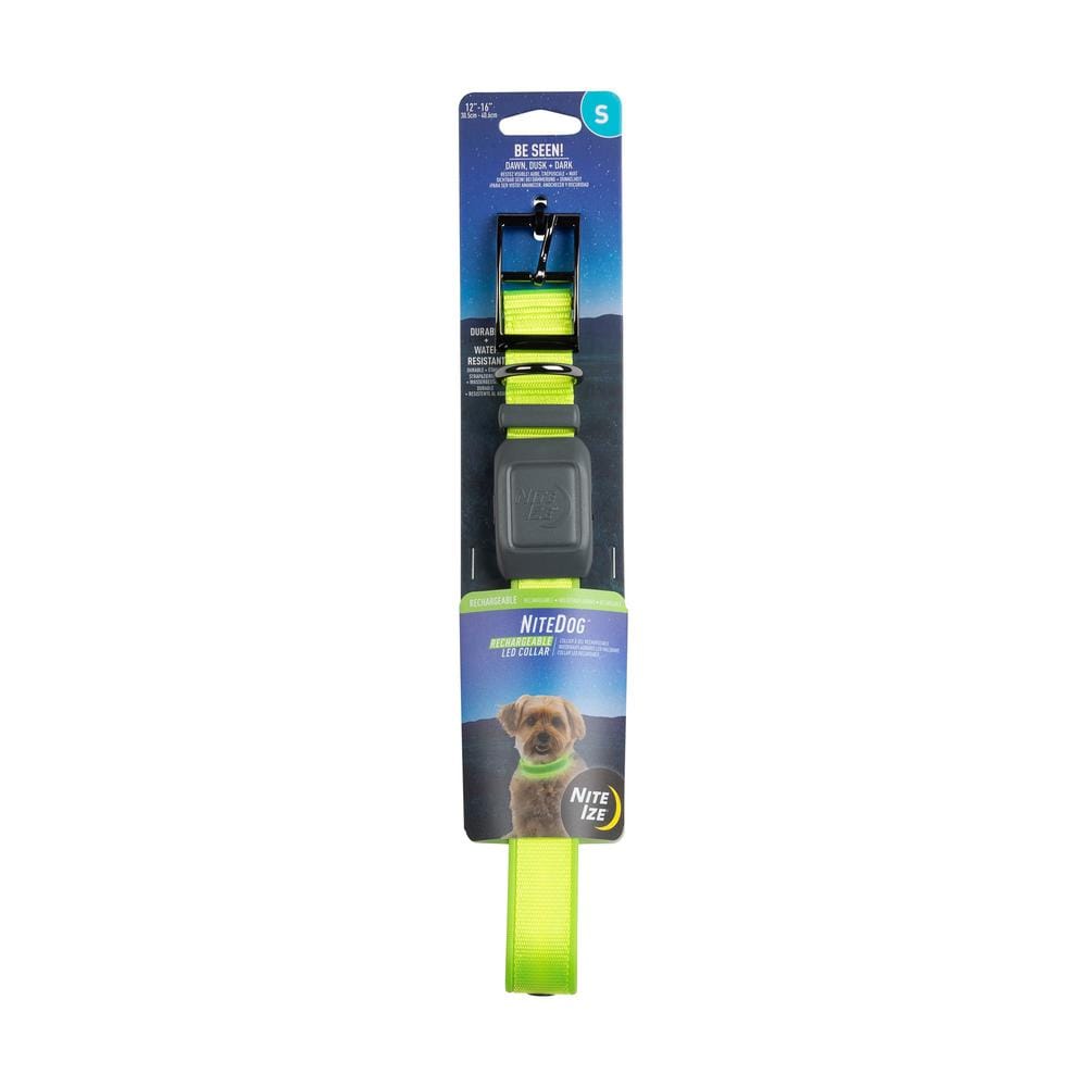 NiteDog – S – Lime/Green Rechargeable LED Collar - Hercitys