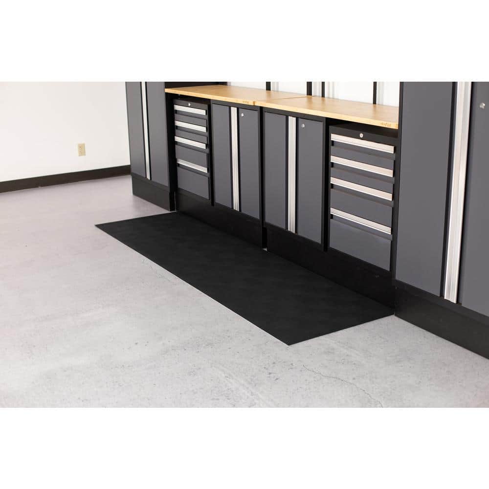 Levant 27 in. W x 96 in. L Midnight Black Commercial Grade Vinyl Performance Garage Flooring Runner - Hercitys