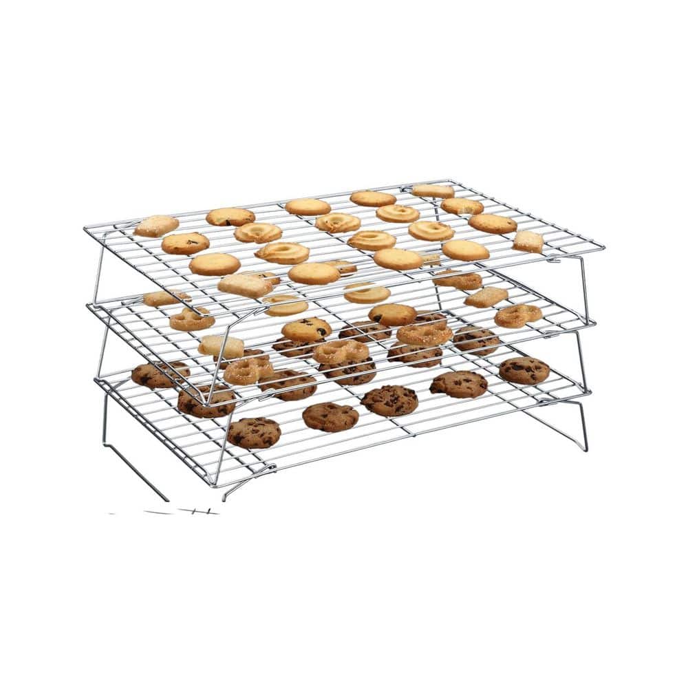 Stackable Stainless Steel Cooling Racks for Baking and Cooking, 3-Tier Tall Wire Racks, Oven and Dishwasher Safe Silver - Hercitys