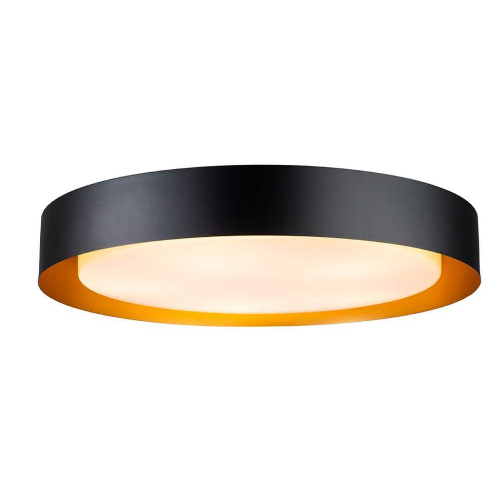 Victor 23.6 in. 5-Light Minimalist Black Flush Mount - Hercitys