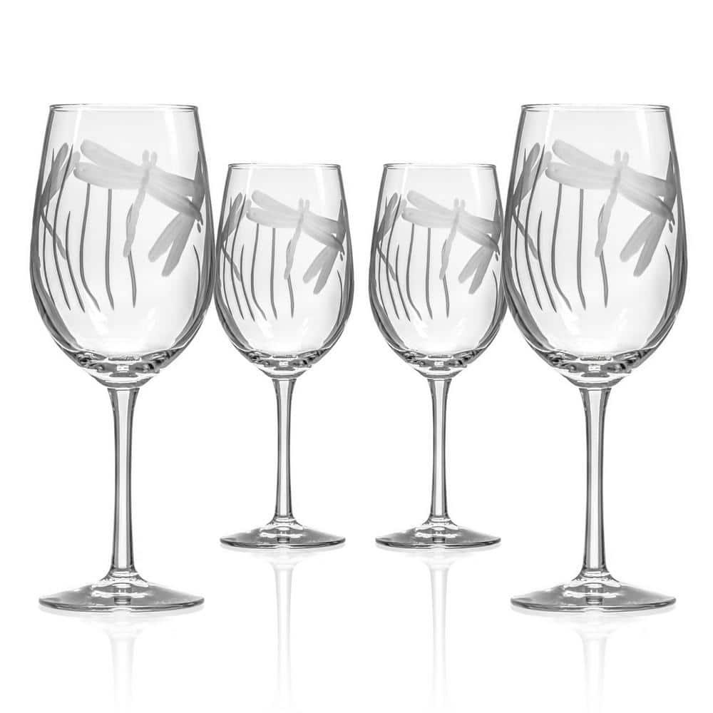 Dragonfly 12 oz. White Wine Glasses – Set of 4 - Hercitys