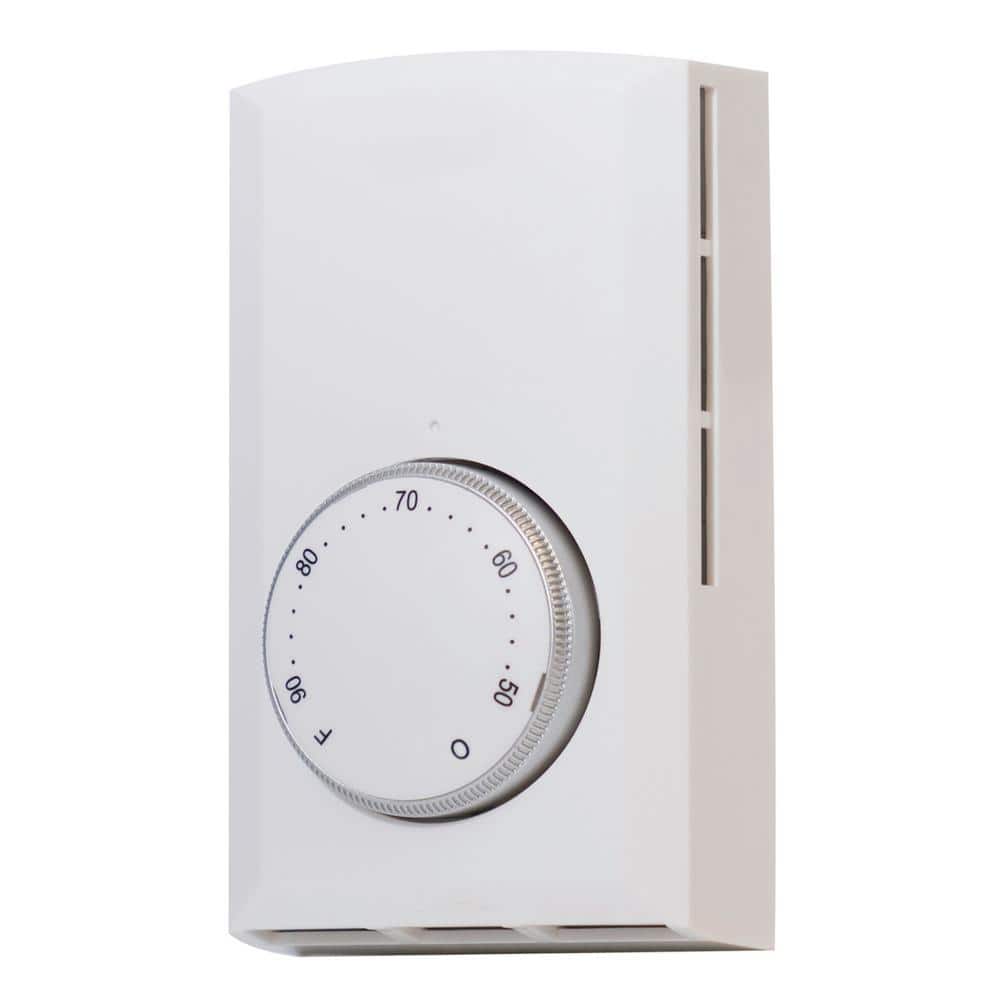 Double-pole 22 Amp Line Voltage 120/240/208-volt Mechanical Wall-mount Non-programmable Thermostat in White - Hercitys