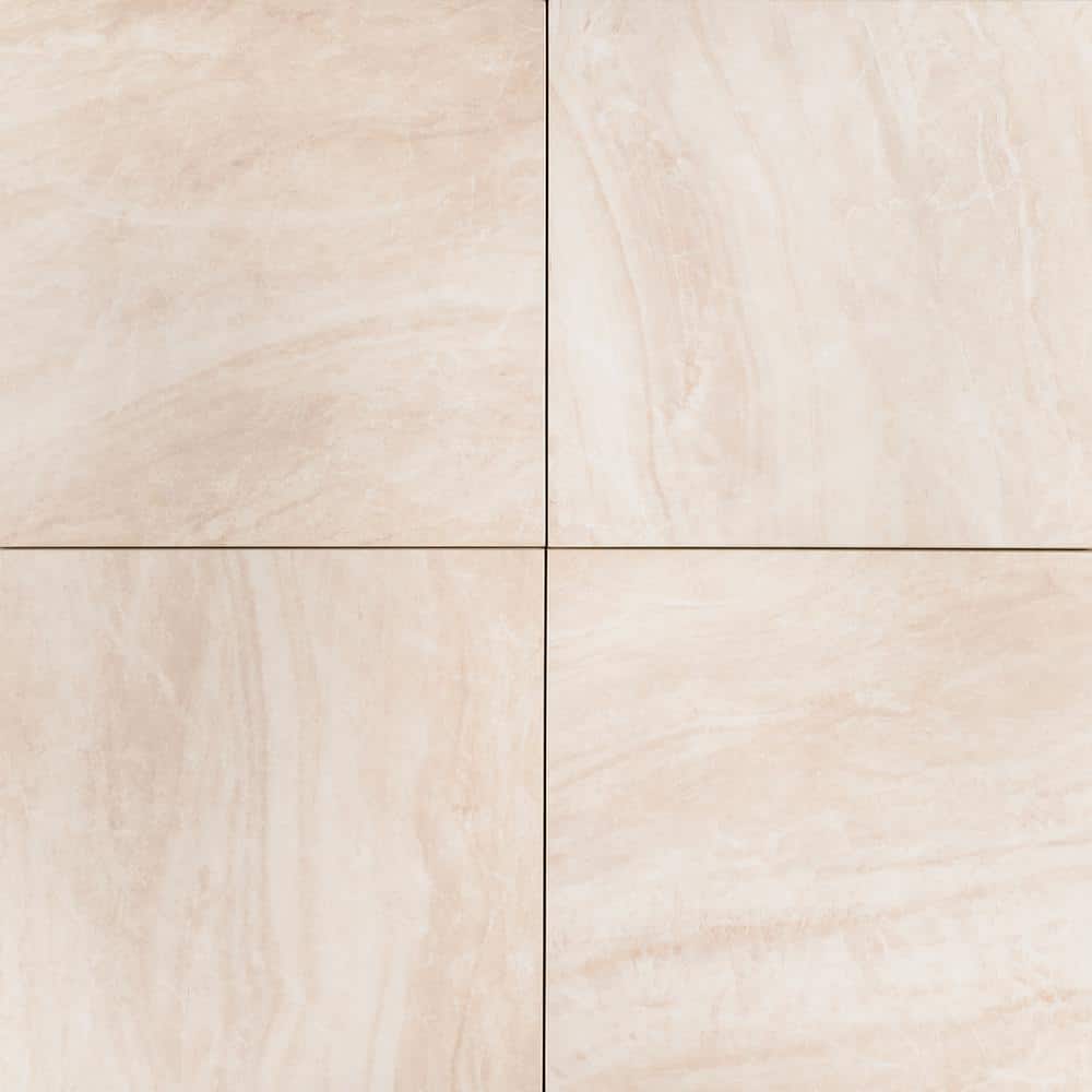Praia Crema 2 cm. x 24 in x 24 in. Matte Porcelain Stone Look Paver Tile (8 sq. ft. / case) - Hercitys