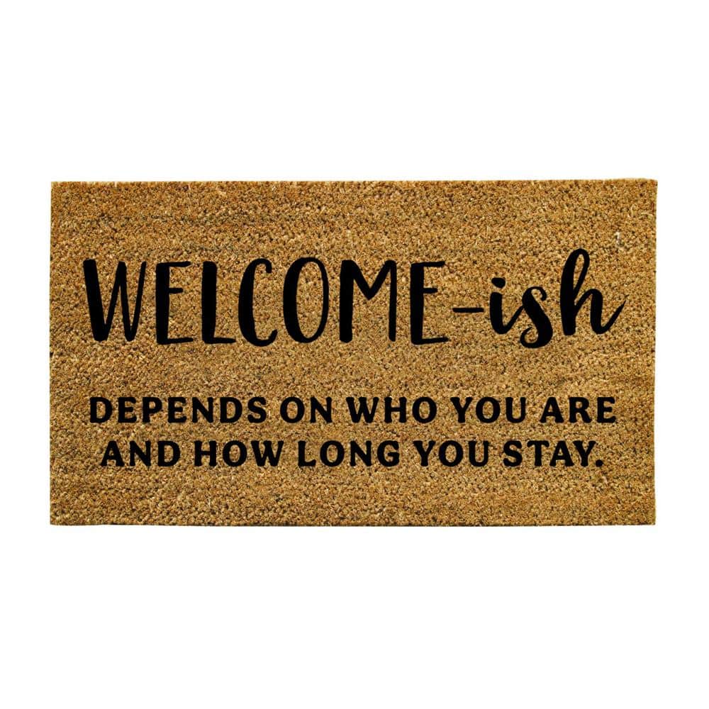Black and Brown 16 in. x 28 in. Nature Coir Welcome to the Sh*tshow Door Mat - Hercitys