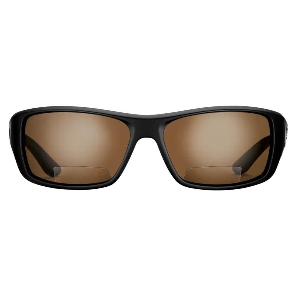 Triton Polarized Sunglasses in Black Frame with Amber Lens Bifocal Reader 200 - Hercitys