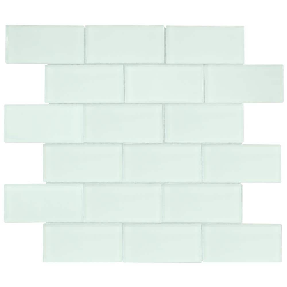 Siberian Gloss Green 11.625 in. x 11.625 in. Interlocking Gloss Glass Mosaic Tile (9.38 sq. ft./Case) - Hercitys