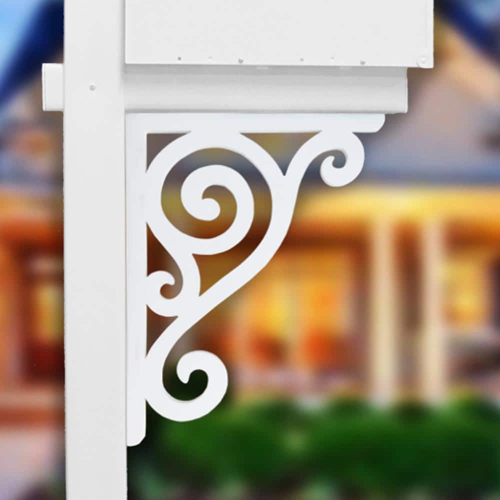 Decorative 16 in. Paintable PVC Scroll Mailbox or Porch Bracket - Hercitys