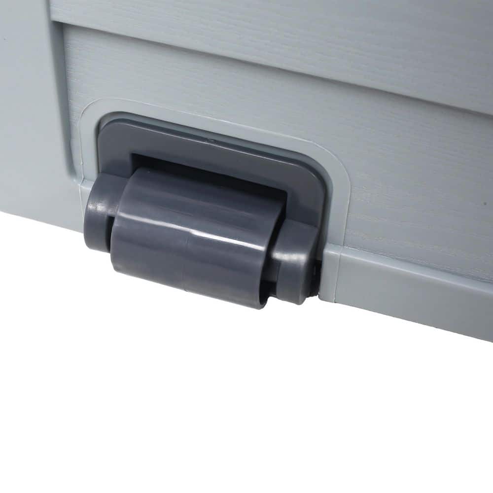 75 Gal. Resin Deck Box with Wheels, Waterproof Outdoor Gray Storage Organizer Shed Bin for Patio Pool Garden - Hercitys