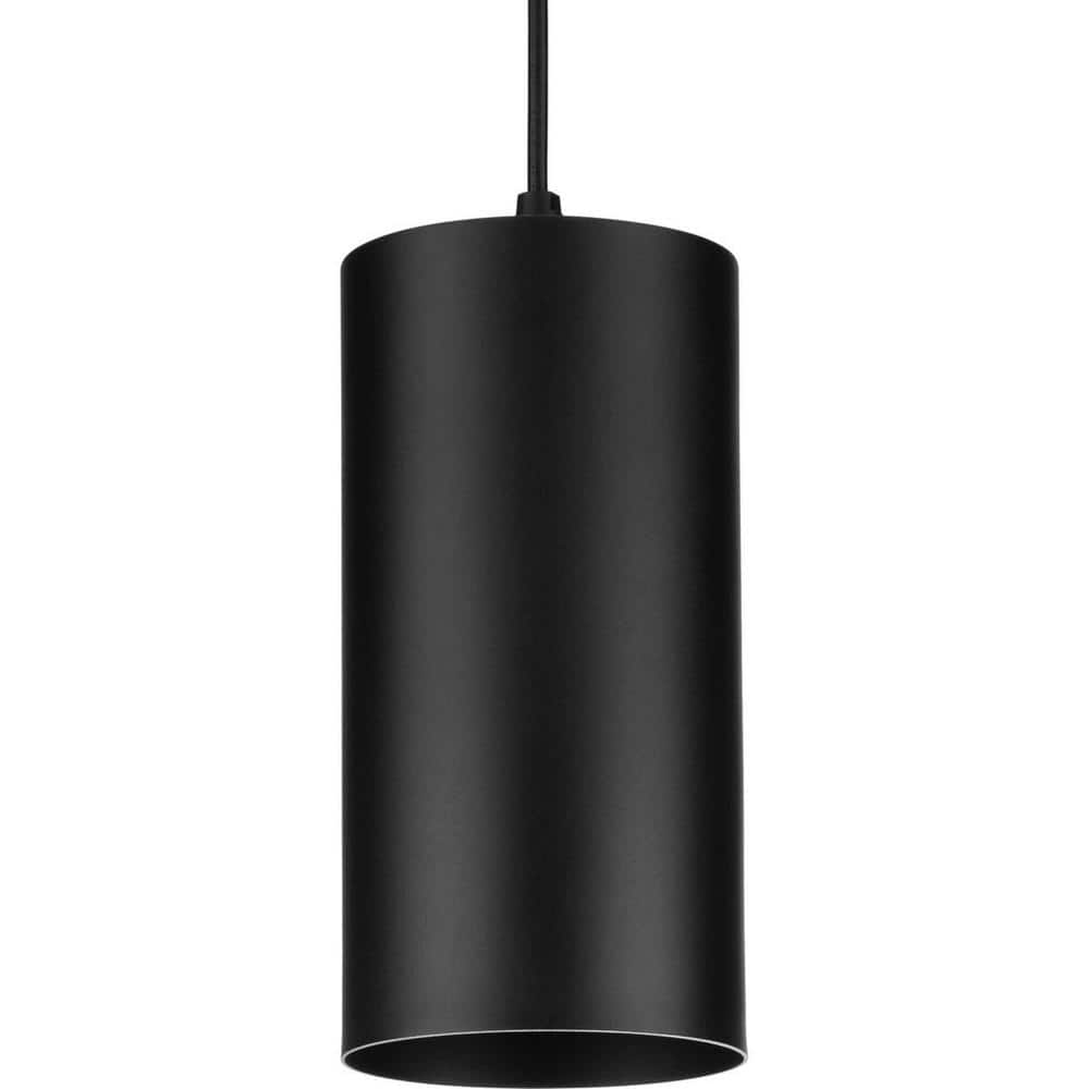 Cylinder Collection 6 in. 1-Light Black Modern Outdoor Pendant Hanging Light - Hercitys