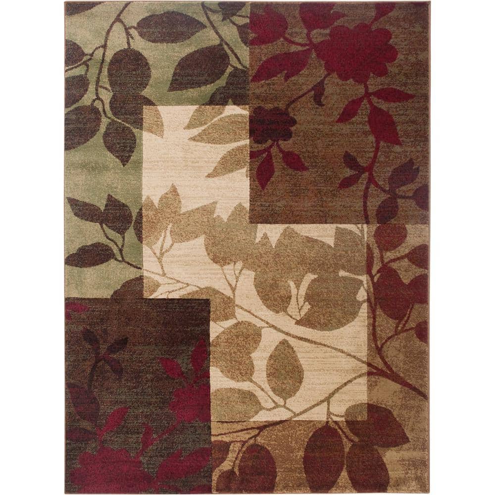 Tribeca Beige/Brown 9 ft. x 12 ft. Geometric Area Rug - Hercitys