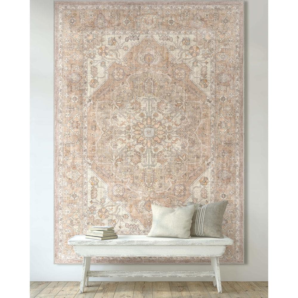 Beige 5 ft. 3 in. x 7 ft. 3 in. Apollo Antigua Vintage Persian Oriental Area Rug - Hercitys