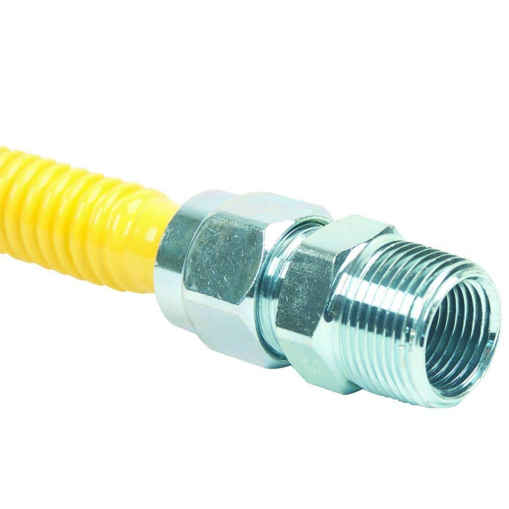 ProCoat 3/4 in. MIP x 1/2 in. MIP x 36 in. Stainless Steel Gas Connector 5/8 in. O.D. (125,000 BTU) - Hercitys